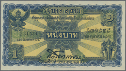 Thailand: Government Of Siam 1 Baht 1927, P.16a, Very Early Issue Of This Note In Almost Perfect Con - Tailandia