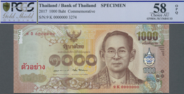 Thailand: Original Folder Of The Bank Of Thailand With 5 Specimen 20 - 1000 Baht 2017 Commemorating - Tailandia