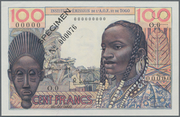 Togo: Institut D'Émission De L'Afrique Occidentale Française Et Du Togo 100 Francs 1956/57 SPECIMEN, - Togo