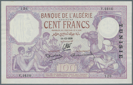 Tunisia / Tunisien: 100 Francs 1938 P. 10c, Only Light Folds In Paper, Still Pretty Crisp And With O - Tunisie