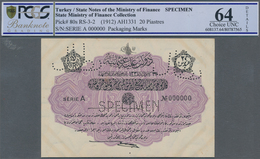 Turkey / Türkei: 20 Piastres ND(1912) Specimen P. 80s In Condition: PCGS Graded 64 Choice UNC. - Türkei