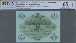 Turkey / Türkei: 5 Piastres ND(1916-17) Specimen P. 87s With Zero Serial Numbers And Specimen Perfor - Türkei