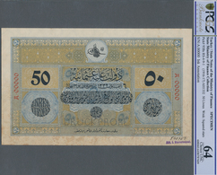 Turkey / Türkei: Rare Specimen Banknote Of 50 Livres ND(1916-17) AH1332, RS-4-9-1, With German Speci - Turchia