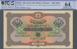 Turkey / Türkei: 1 Livre ND(1917) Specimen P. 99as, Rare Note With Zero Serial Numbers And Specimen - Turkey
