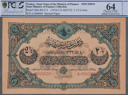 Turkey / Türkei: 2 1/2 Livres ND(1916-17) Specimen P. 100s, Rare Note With Zero Serial Numbers And S - Turchia