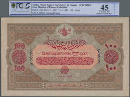 Turkey / Türkei: 100 Livres ND(1917) Specimen P. 106s With Zero Serial Numbers And Specimen Perforat - Turkije