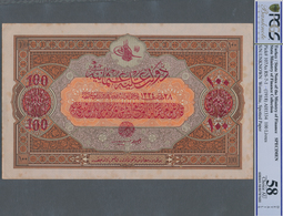 Turkey / Türkei: Rare Specimen Banknote Of 100 Livres ND(1918) AH1332, RS-7-1, With German Specimen - Turquie