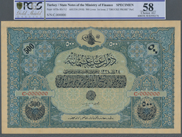 Turkey / Türkei: Rare Specimen Banknote Of 500 Livres ND(1918) AH1334, RS-7-2, With German Specimen - Türkei
