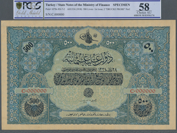 Turkey / Türkei: Rare Specimen Banknote Of 500 Livres ND(1918) AH1334, RS-7-2, With German Specimen - Turchia