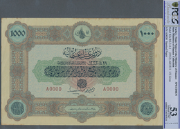 Turkey / Türkei: Rare Specimen Banknote Of 1000 Livres ND(1912) AH1331, P. 107s, RS-6-4, With Arabic - Turkey