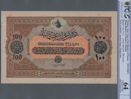 Turkey / Türkei: Rare Specimen Banknote Of 100 Livres ND(1918) AH1334, VA-6, With German Specimen Pe - Türkei