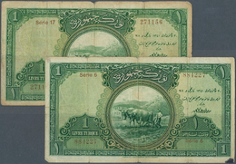 Turkey / Türkei: Set Of 2 Notes 1 Livre L.1926 P. 119, Similar Condition, Used With Vertical Folds, - Türkei