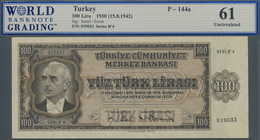 Turkey / Türkei: 100 Lira L.1930 (1942), P.144a, WBG Graded 61 Uncirculated - Türkei