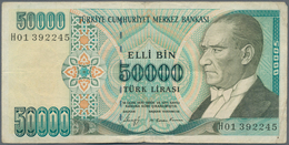 Turkey / Türkei: 50.000 Lira 1989 P. 203B, Rarer Issue, Used Condition With Folds And Creases, Light - Turquie