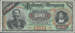 Uruguay: El Banco Italiano Del Uruguay 100 Pesos 1887 Remainder W/o Signatures But With S/N P. S215, - Uruguay