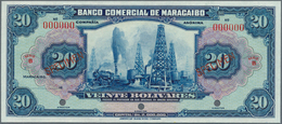 Venezuela: Banco Comercial De Maracaibo 20 Bolivares Specimen Without Signatures And Date (1929), P. - Venezuela