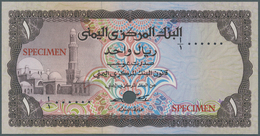 Yemen / Jemen: 1 Rial ND P. 11act Color Trial With Two Red "Specimen" Overprints On Front, Zero Seri - Jemen