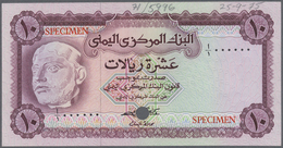 Yemen / Jemen: 10 Rials ND Color Trial P. 13act With Two Red "Specimen" Overprints, One Cancellation - Yémen
