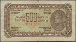 Yugoslavia / Jugoslavien: 500 Dinara 1944 "Partisan" Issue, P.54b, Highly Rare Note In Still Good Co - Jugoslawien