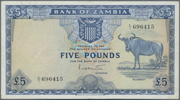 Zambia / Sambia: 5 Pounds ND(1964) P. 3, In Used Condition Pressed With Light Folds In Paper, No Hol - Sambia