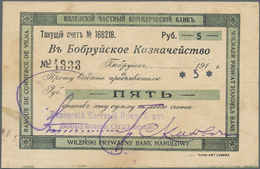 Belarus: Privat Commercial Bank Of Vilna, Babrujsk / Bobruisk Branch 5 Rubles ND(1917), P.NL (R 1971 - Belarus