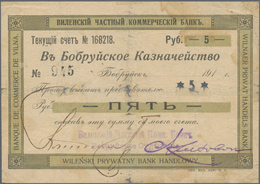 Belarus: Privat Commercial Bank Of Vilna, Babrujsk / Bobruisk Branch 5 Rubles ND(1917), P.NL (R 1971 - Wit-Rusland