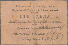 Belarus: City Of Igumen / Cherven 3 Rubles 1918 P.NL (R 19861). Condition F. - Wit-Rusland