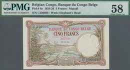 Belgian Congo / Belgisch Kongo: 5 Francs December 26th 1924, Place Of Issue: Matadi, P.8c, PMG Grade - Zonder Classificatie