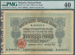 Bulgaria / Bulgarien: 1000 Leva 1916 P. 13, Stronger Vertical Fold, No Hole, PMG Graded 40 Extremely - Bulgarien