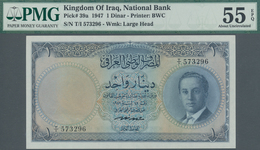 Iraq / Irak: 1 Dinar ND(1947) P. 39a, Printer BWC, PMG Graded 55 AUNC EPQ. - Irak