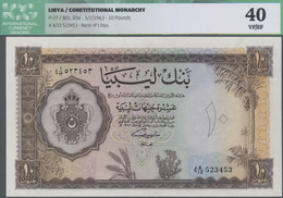 Libya / Libyen: 10 Pounds 1963, P.27, Vertically Folded And Some Other Minor Creases In The Paper, I - Libië