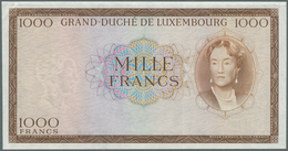 Luxembourg: 1000 Francs ND P. 52B Proof Print Without Serial And Signatures, Horizontal Fold Along T - Luxemburgo