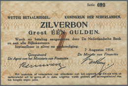 Netherlands / Niederlande: 1 Gulden 1914 P. 4a, Never Folded, No Holes Or Tears, Crisp Paper, A Few - Other & Unclassified