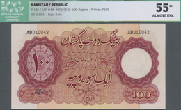 Pakistan: 100 Rupees ND(1953), P.14b In Almost Perfect Condition With A Few Minor Spots And Pinholes - Pakistán