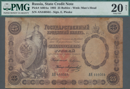 Russia / Russland: 25 Rubles 1892 Treasury Note, P. A60Aa, PMG Graded 20 Very Fine. - Rusia