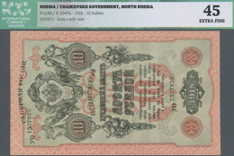 Russia / Russland: North Russia, Chaikovskii Government 10 Rubles 1918, P.S140, Excellent Condition, - Rusia