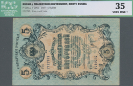 Russia / Russland: North Russia, Chaikovskii Government 5 Rubles 1919, P.S146, Lightly Toned Paper W - Russie