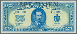 Yugoslavia / Jugoslavien: Not Issued Banknote 25 Dinara Series 1943 Specimen, P.35Cs, In Perfect UNC - Joegoslavië