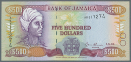 Jamaica: Lot With 38 Banknotes Jamaica 1 - 500 Dollars ND(1970's) - 1999 In F- To UNC Condition. (38 - Jamaique