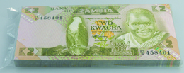 Zambia / Sambia: Bundle With 100 Pcs. Zambia 2 Kwacha, P.24c In UNC - Sambia