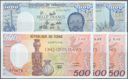 Africa / Afrika: Interesting Set Of 5 African Banknotes Containing Central African Republic 500 Fran - Otros – Africa