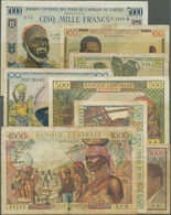 Africa / Afrika: Set Of 8 Different Banknotes French African Colony Banknotes Containin Mali 500 Fra - Sonstige – Afrika