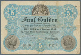 Deutschland - Altdeutsche Staaten: Bayern, 5 Gulden 1866 PiRi A37, Mit Horizontalen Und Vertikalen F - …-1871: Altdeutschland