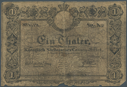 Deutschland - Altdeutsche Staaten: Königlich Sächsisches Cassen-Billet 1 Thaler 1840, PiRi A388 In S - …-1871: Altdeutschland