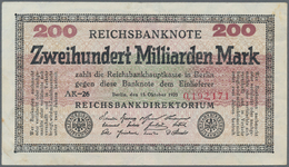 Deutschland - Deutsches Reich Bis 1945: 200 Milliarden Mark 1923 Ro. 118e, In Erhaltung F+ Bis VF-. - Sonstige & Ohne Zuordnung