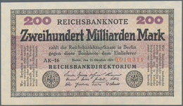 Deutschland - Deutsches Reich Bis 1945: 200 Milliarden Mark 1923 Ro. 118g In Erhaltung: AUNC. - Other & Unclassified