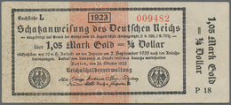 Deutschland - Deutsches Reich Bis 1945: 1,05 Mark Gold = 1/4 Dollar 1923 Ro. 143a In Erhaltung VF. - Autres & Non Classés