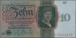 Deutschland - Deutsches Reich Bis 1945: 10 Reichsmark 1924 Ro. 168a In Erhaltung: VF-. - Sonstige & Ohne Zuordnung