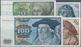 Deutschland - Bank Deutscher Länder + Bundesrepublik Deutschland: Lot Mit 4 Banknoten Serie 1977 Mit - Sonstige & Ohne Zuordnung