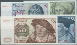 Deutschland - Bank Deutscher Länder + Bundesrepublik Deutschland: Set Mit 4 Banknoten Serie 1980 Ohn - Sonstige & Ohne Zuordnung